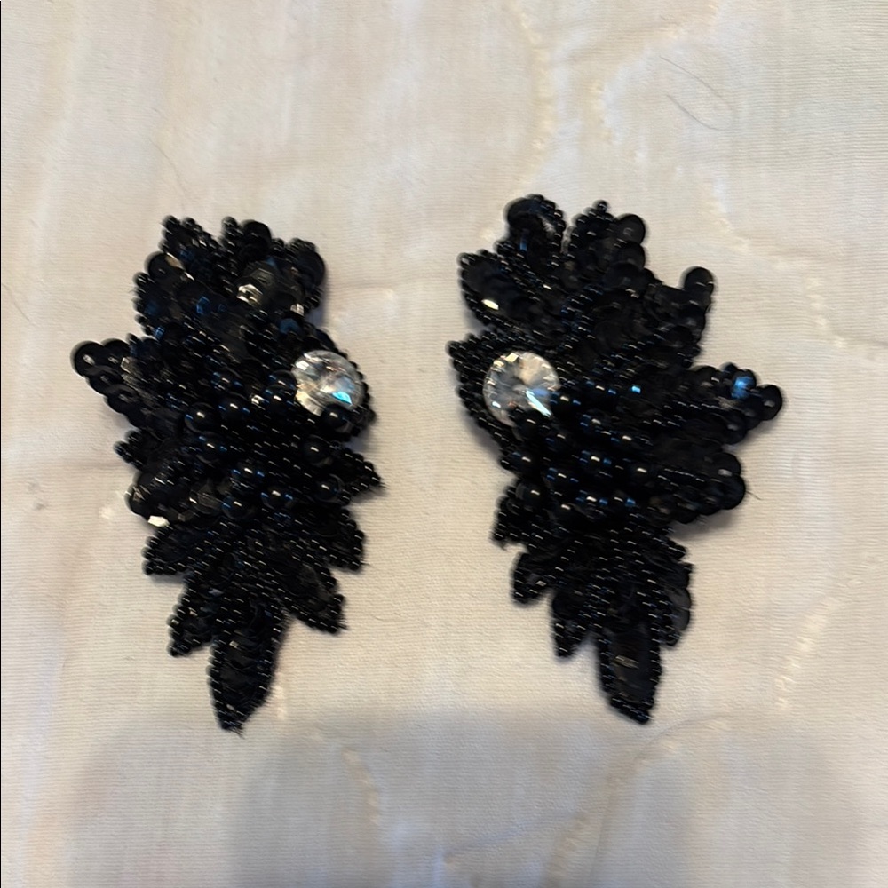 Elegant Black Beaded Earrings
